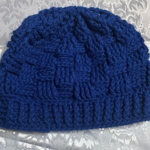 Cozy Blue Knit Beanie handmade NWOT
